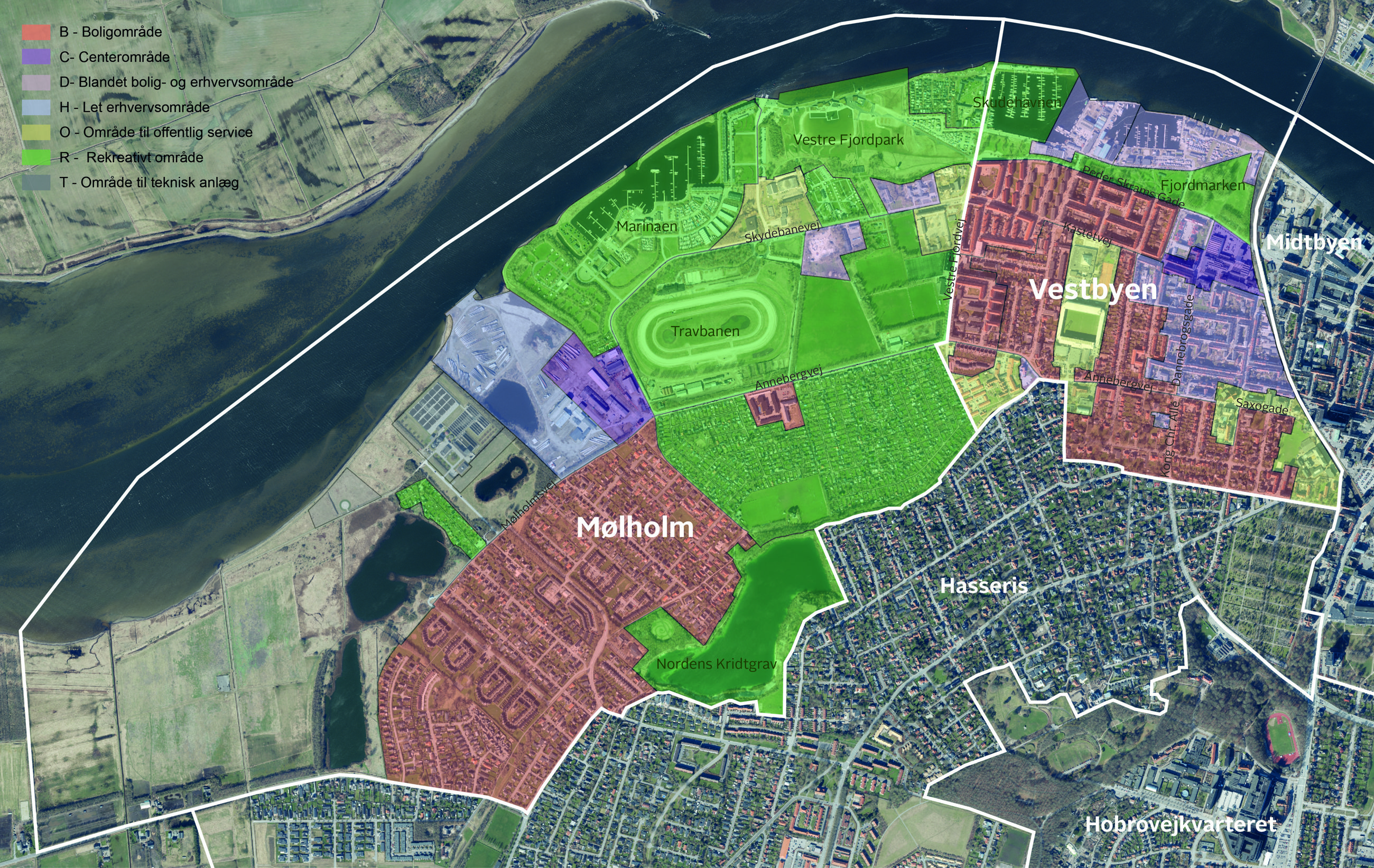 Oversigtskort med kommuneplanrammer