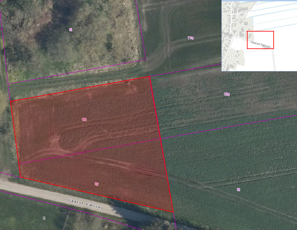 Oversigtskort over forpagtningsarealet