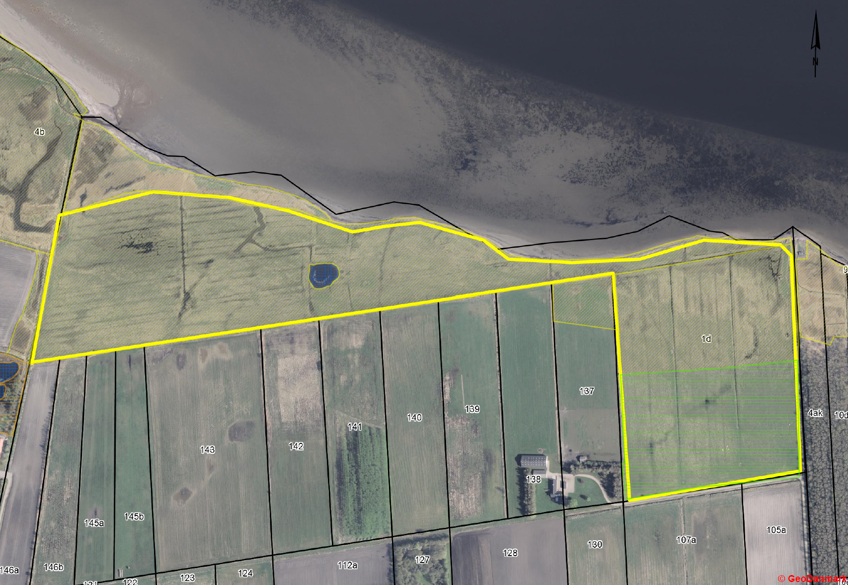 Oversigtskort over naturplejearealet