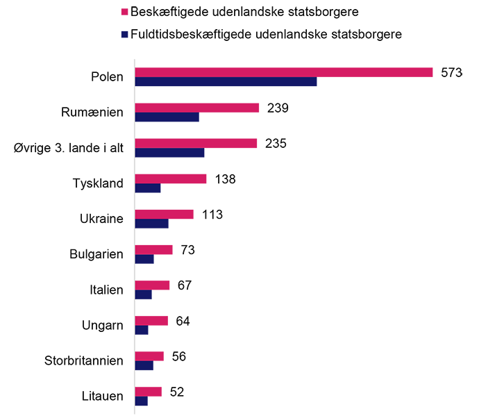 10 største grupper af internationale medarbejdere i industrien