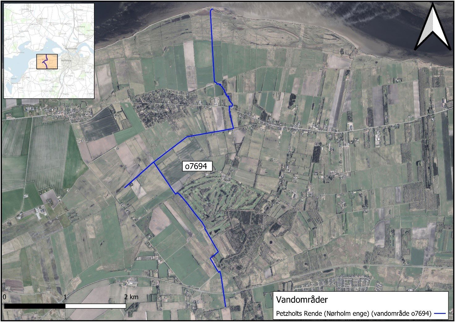 Oversigtskort over vandløbsrestaurering i Petzholts Rende
