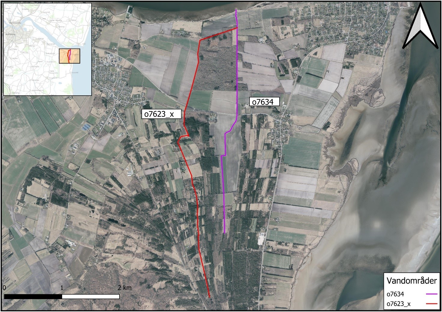 Oversigtskort over Hyllebrosbækkene