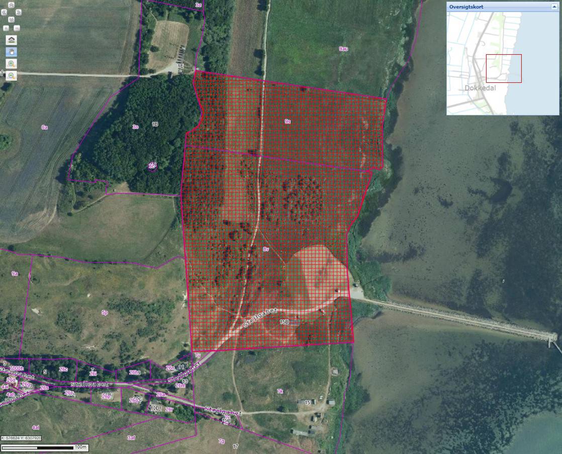 Oversigtskort over jagtarealet