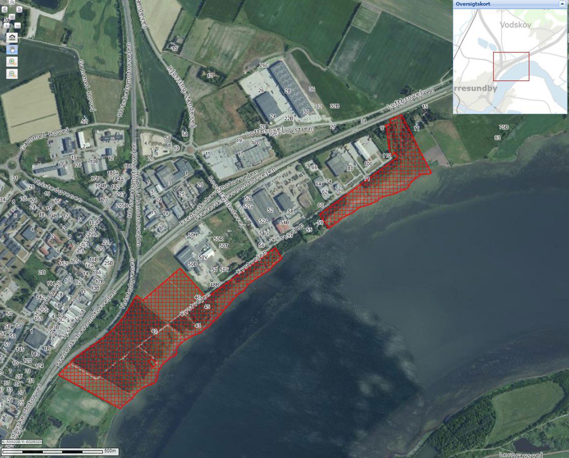 Oversigtskort over jagtarealet